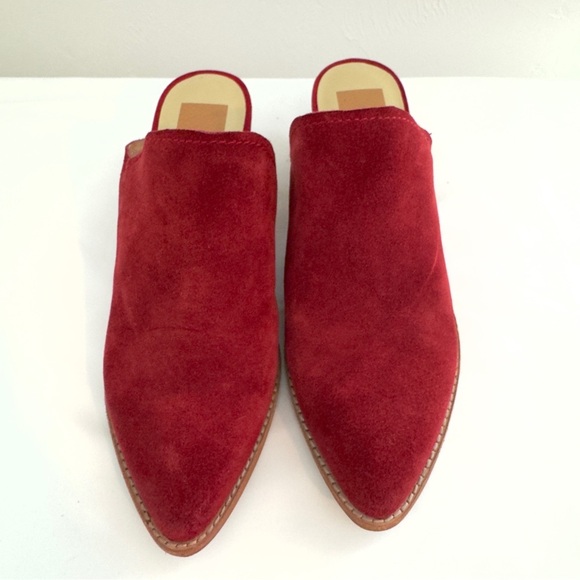 Dolce Vita Shanny Red Suede Leather Open Back Booties Sz 9 - Picture 4 of 12